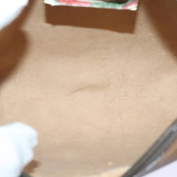 GUCCI GG Supreme Web Sherry Line Clutch Bag PVC Beige Red 89 01 012 Auth bs18432 - Picture 2 of 16